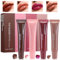 Glänzender Aufpolsternder Lipgloss,Lip Jam Hydrating Lip Gloss,Shiny Lipgloss,Plumping Peptide Lip Gloss,Hochglänzender,Nudefarbener,Glänzender,Geleeartiger Flüssiglippenstift Lippenpflege(4 Farben)
