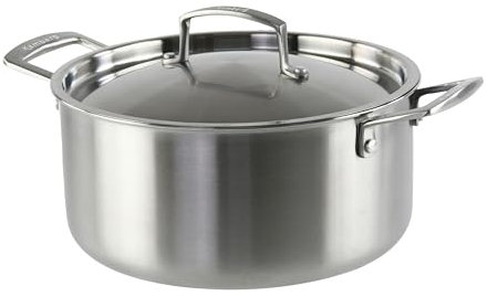 KAMBERG - Faitout Marmite Ø28 cm en Acier Inoxydable 18/10 Triply - Sans PFAS - Couvercle inclus - Tous feux dont induction et four - 0008276, Gris