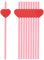 sourcing map 40Pcs Valentine's Day Heart Shaped Slices Straws, Red Heart Paper Drinking Straws for Wedding Birthday Party Decoration