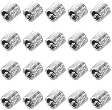 QUARKZMAN 20 Stück Gewindeeinsätze 8-32 UNC 1,5D (1/4) Draht Gewinde Reparatur Einsatz 304 Edelstahl Helikaltyp Gewindereparaturset Drahtschraubengewindehülse für Mechanische Ausrüstung