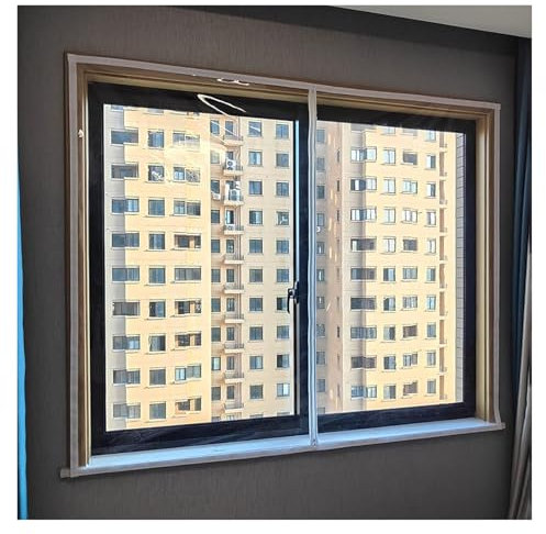 Wärmeisolierte Vorhänge for Fenster, winddichte, wasserdichte Kälteschutzdecke for Klimaanlagenräume, Heizungsräume, Wohnzimmer und Küchen, selbstklebend, benutzerdefinierte Größe(W*H:80x80cm(32x32in)