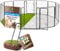 SUN-M Welpenauslauf 80cm hoch,12 Teilig mit 2 Türen, Hundezaun Wohnung&Garten, werkzeugfreie Montage, Welpenlaufstall,Freilaufgehege, Absperrgitter Hund, Hundegitter Wohnung, Kleintiergehege außen