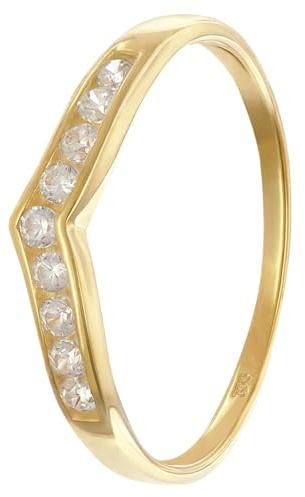 GLIZZ Damenring Gold 333/8K mit Zirkonia traumhaftes Schmuckstück für Frauen, zauberhaftes Accessoire GL8320-58 Ringgröße 58/18,5