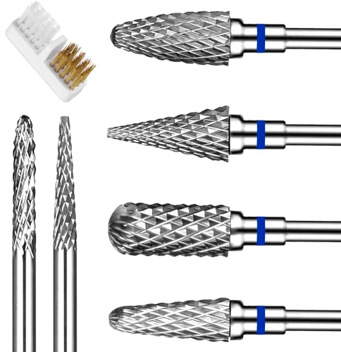 6 Stück Nagelfräser Aufsätze Bits für Nagelfräser 3/32 Zoll Hartmetall Fräser Bits Professionelle Nail Drill Bit Fräser Bit Zubehör für Gelnägel Acrylnägel Naturnägel Maniküre Entfernen
