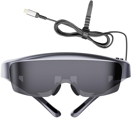 ERYUE 400-Zoll-Virtual-HD-Smart-Brille mit Myopie-Anpassung, Display und Integrierten Lautsprechern für Smartphone-Kino und Gaming