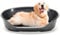 Ferplast Hundebett Kunststoff-Hundebett Extra Large Hundeliege waschbar Hundekorb atmungsaktiv rutschfest Siesta Deluxe, 100 x 65 x h 33,5 cm, Schwarz