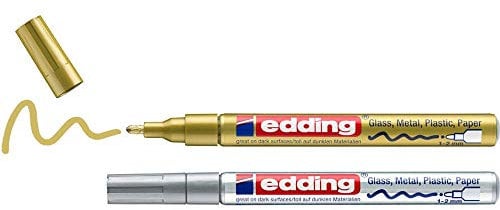 Edding 751 4-751-2-1-53-54 Lackmarker Gold, Silber 1 mm, 2 mm