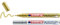 edding 751 gloss paint marker - gold, silver - pack of 2 paint markers - round nib 1-2 mm - paint pen for glass, pebbles, wood, plastic, paper - waterproof, high coverage