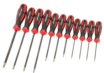 Neilsen CT1782-11pc Diamond Tipped Tamper Proof Star Screwdriver Set S2 Steel with T6-T40 Sizes for Automotive and DIY Applications
