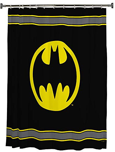Warner Bros. Batman Logo Mikrofaser Duschvorhang, 178 x 183 cm