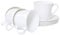 Set of 4 Plain White Fine Bone China Cups and saucers