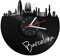 GRAVURZEILE Schallplattenuhr - Skyline Barcelona - Wanduhr aus gegossenem Vinyl mit Stadt Skyline - 30 cm - Upcycling Designer Uhr - Moderne Wanduhr im Retro Vintage Style - Made in Germany