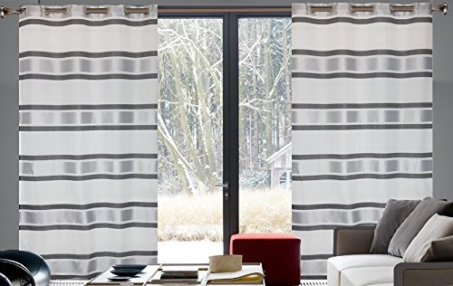 Sun World Hochwertiger und moderner Deko - Ösenschal Paris, 245cm x 145cm (HxB), fertig konfektioniert, viele unterschiedliche Farben, schöner Fall