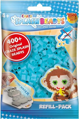 CRAZE SPLASH BEADYS Refill-Pack Ersatzperlen hellblau light blue Bastelperlen Nachfüllset Bügelperlen ohne Bügeln 11669