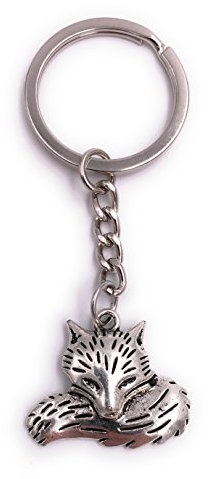 H-Customs Fuchs Fuchsschwanz Schlüsselanhänger Anhänger Silber aus Metall