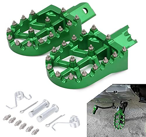 Cale Pied Moto,Repose-Pieds Moto Aluminium CNC pour CRF XR CR 50 70 80 100 125 CT200U Mini Bike SSR RFZ BETA Pit Bike-Vert