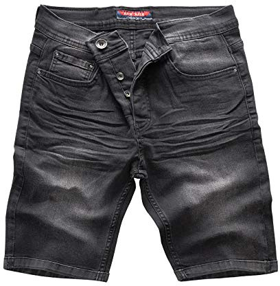 Rock Creek Herren Shorts Jeansshorts Denim Short Kurze Hose Herrenshorts Jeans Sommer Hose Stretch Bermuda Hose Grau RC-2202 Revogrey W29