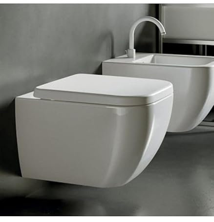 Hatria - Vaso sospeso fissaggi nascosti Serie Bianca Art.Y1X401 - Bianco, Senza Sedile