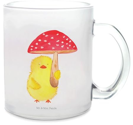 Mr. & Mrs. Panda Teetasse Küken Fliegenpilz - Ostergeschenke, Osterdeko, Geschenk, Ostergeschenke Kinder, Glückspilz, Ostern, Tasse mit Henkel,