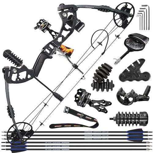 ZSHJGJR Compound Bogen Set Bogenset für Bogenschießen Compoundbogen Erwachsene 30-70 lbs 320fps Sportbogen Jagd Bogen Pfeil und Bogen Set mit Zubehör Compoundbogen für Rechtshand