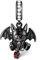 GNOCE Schwarz Drachen Charm Anhänger S925 Sterling Silber Kampf für die Heimat Charm Perlen für Armband Halskette Schmuck Geschenk für Damen Herren (Silber)