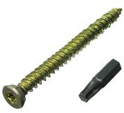 12 viti per telaio in calcestruzzo + tappi da 7,5 mm 152 mm + punte Torx.