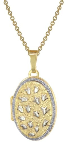 trendor Medaillon 333 Gold (8 Karat) + vergoldete Silber-Halskette 75978-50 50 cm