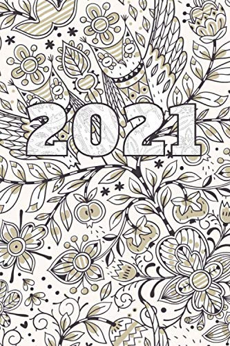 2021 Planner Calendar: Floral Gray Doodles, Weekly & Monthly Planner with Monthly Tabs, January 2021 - Deceber 2021, Space For Notes, Elegant Design, ... Women And Girls, Teenagers (Calendars 2021)