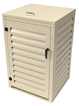 Cache Poubelle Simple en Aluminium thermolaqué Spécial Copropriété (3mm) - 1x360 litres - Crème