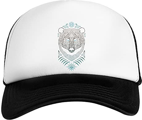 Wald Herr Weiß Schwarz Unisex Kinder Baseball Cap Kids White Black