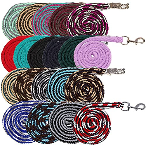 RL24 Führstrick mit Panikhaken BASICLINE HKM by Reiterladen24 dunkelblau/weiß/Brombeere 180cm