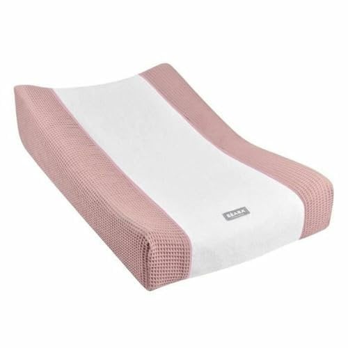 BÉABA, Housse pour Matelas à Langer Sofalange, 100 Pour cent Coton Nid d'abeille, Eponge Moelleuse, Drap Absorbant, Confort Optimal, Tissus Certifiés Oekotex , Vieux Rose, 1 Unité