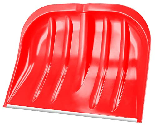 KADAX Schneespaten, 49 cm breit, Schneeschaufel ohne Stiel, Schneeschieber, Schneeräumer, Kunststoffschneeschaufel, Schneeschippe (1, Rot mit Alukante)