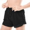 Short Running Femme Short Sport Femme, 2 en 1 Elastique Respirant Shorts de Course Gym Fitness Yoga avec Poches (L)