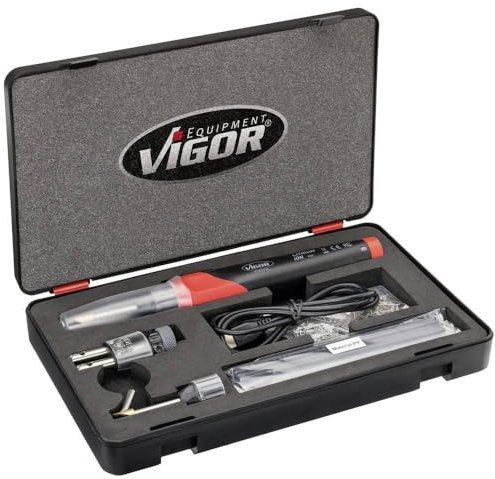 VIGOR Plastic Repair Kit, 134-piece V3551N, 50 W, for Quick and Stable Repairs, incl. Stainless Steel Clips, Welding rods and Reinforcement grids