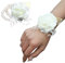 2PCS Poignet de Mariage Floral avec Strass et Perle, Poignet de Mariage TAIANJI, Poignet Rose, Poignet Fleur pour Anniversaire de Mariée (Blanc)