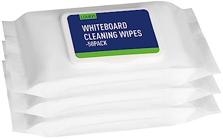 loukin Dry Erase Wipes, Whiteboard Cleaning Wipe, Non-Toxic Cleaning Wipe for Whiteboard, 3 PCS, 50 Wipes Per Pack