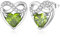 LANBEIDE August Geburtsstein Ohrringe, 925 Sterling Silber Unendlichkeit Liebe Herz Ohrstecker Peridot Ohrringe für Frauen Geburtstagsgeschenke