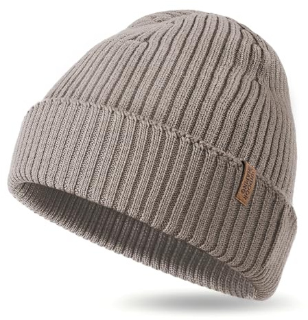 Outdoor Shaping Warme Merino Wollmütze Ribbed, Winter Strickmütze Herren Damen, Atmungsaktive Beanie 100% Wolle für Outdoor Laufen Skifahren