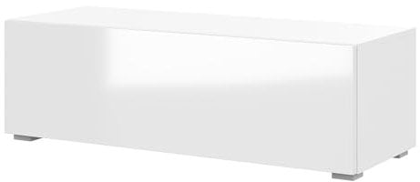 Planetmöbel West TV-Schrank, Fernsehtisch 200 cm lang, TV-Board hängend oder stehend, Fernsehschrank für Wohnzimmer, 2X TV Möbel 37,8 x 100 x 30 cm, weiß