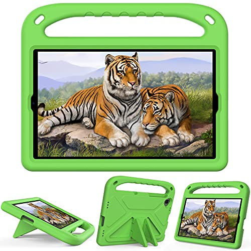 For Samsung Galaxy Tab A 10.1 inch 2019 SM-T510/T515 Tablet Case for Kids Friendly Lightweight Shockproof Cover with Handle Stand Tablet Green