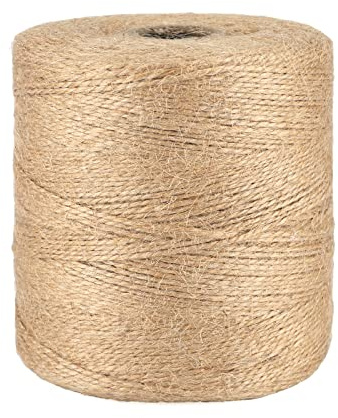 G2PLUS Jute String Twine 1.5MM, 500M Natural Garden Jute Rope, 2 Ply Art and Crafts Linen String Brown for DIY Craft; Gardening Use