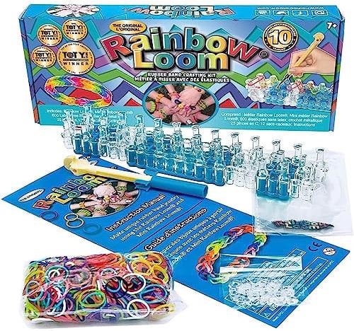 Rainbow Loom Original Loom Band Kit | Rubber Band Bracelet Kit with Loom Band Board, Loom Band Tool, and Elastic Bands Childrens Jewellery Making Kits Make Great Gifts for Kids Age 7+