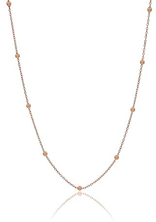 Einzelstück® Satellitenkette Kugelkette aus 925 Silber I 14K Rosegold I Kette mit Kugeln I Echtschmuck Halskette Harmony (Harmony Kette Rosegold)