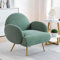 AISALL Sessel Moderner Loungesessel Einzel Loungesofa Lounge Sofa Gemütlicher Teddystoff Schwarze Metallbeine Geeignet für Wohnzimmer Schlafzimmer, Grün