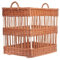 e-wicker24 Présentoir à pain debout, huche à pain en osier naturel, corbeille baguette en osier, panier de service (45x45 H60/60)