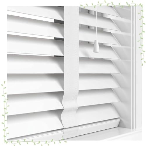 DZHTUF Natürliche Holzjalousien,60cm 65cm 75cm 90cm 105cm 120cm 130cm,Massivholz-Gardinen weiß,horizontale Fensterrollo,Sichtschutz Holz jalousien Fenster innen,W×H-135x130cm/53x51in