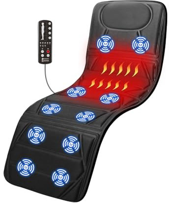 CooCoCo Full Body Massage Mat with Heat, Birthday Gifts for Dad Mom Women Men, 10 Motors Vibrating Massaging Mattress, Massage Chair Pad for Bed, Back Massager for Neck Shoulder, Gifts for Christmas