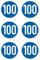Autocollants : Ø 50 mm, lot de 6 – Panneau d'obligation StVO Z-275 bleu/blanc – Vitesse – 100 km/h