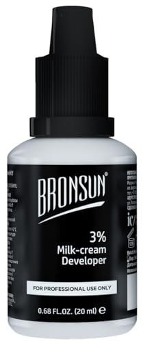 Bronsun Oxidationsmilch, 3 %, 20 ml, für Wimpern und Augenbrauen, Verdünnung der Tönung, ausreichend für mehr als 50 Verfahren | Oxydant Cream | Intensives und lang anhaltendes Ergebnis | Cream